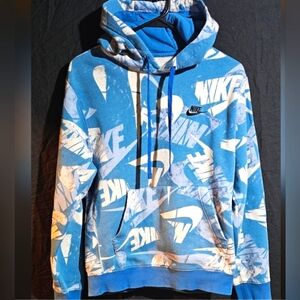 Nike Men's XS Blue and White Graphic Hoodie